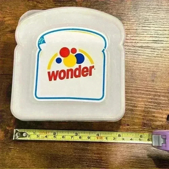 2006 Nostalgic Wonder Bread Plastic Sandwich Container Food Storage W Lid - Picture 7 of 7